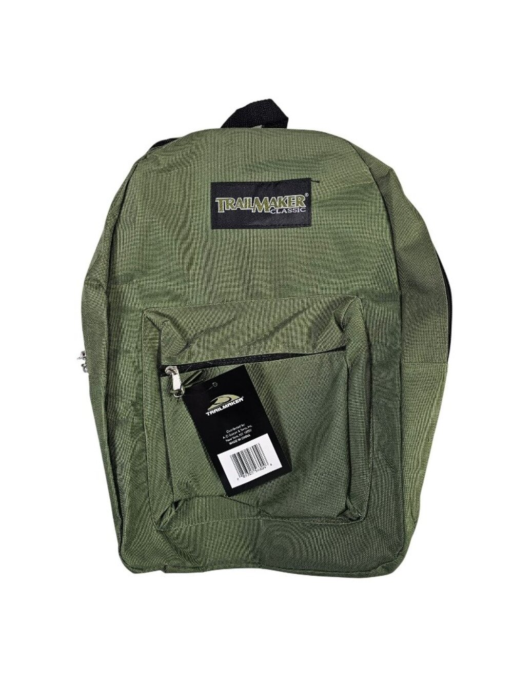Trailmaker NWT Green Classic Backpack w/ Front Zip Pocket & Adjustable Straps